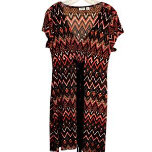 Cato Women's Dress XL Extra Large Brown Sleeves Tie  Sun Misses Size 16 18